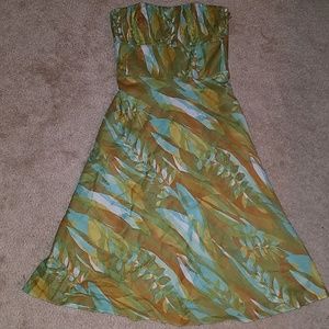 Max and cleo strapless watercolor a-line dress